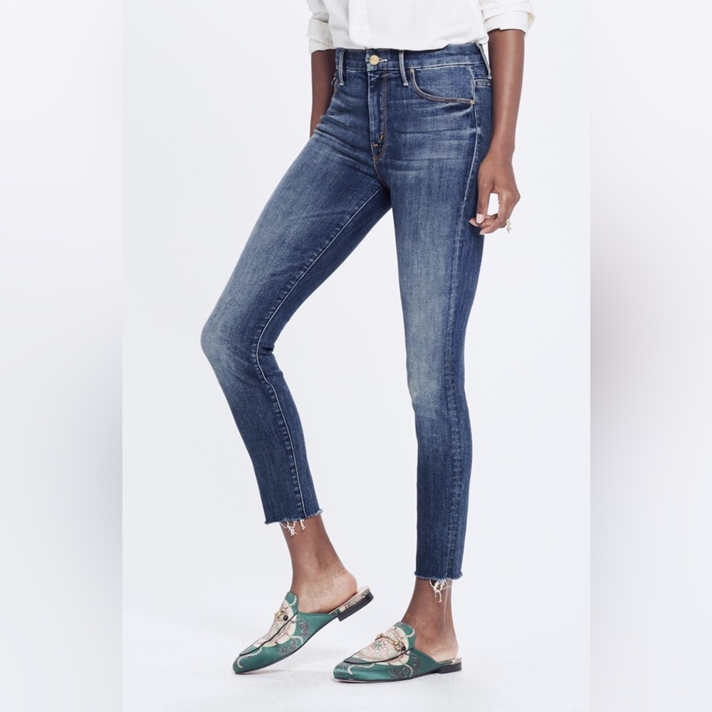 MOTHER DENIM HIGH WAISTED LOOKER ANKLE FRAY - NOT ROUGH ENOUGH Size 26 Perfect